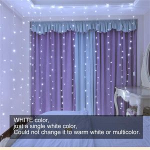 Dimmable 600 LM White LED Curtain Lights 230V Remote For Valentines