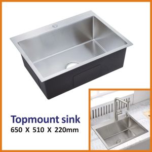 China Cabinet Top Mount Stainless Steel Farmhouse Sink 16 Gauge 65x51 on sale