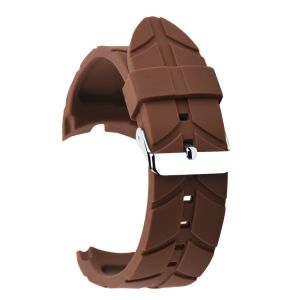 Leaf Texture Mens Rubber Watch Bands , 24mm Silicone Watch Strap