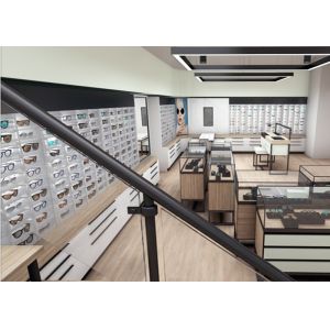 High End Interior Eyeglass Display Cabinets Clearly Visible With Plexiglass