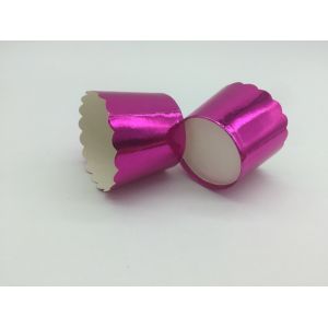 Romantic Purple Laser Cut Cupcake Wrappers , Greaseproof Foil Cupcake Cases