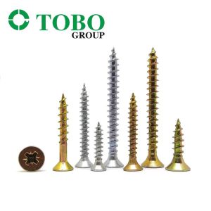 Yellow / White Zinc Countersunk Head DIN7505 Harden MDF Furniture Chipboard