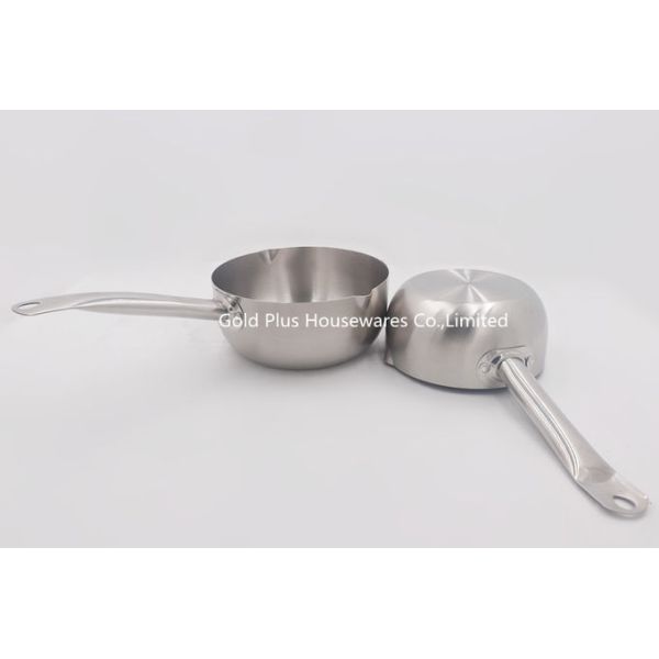 20cm Home cooking pot stainless steel basting bowl non-stick kitchen sauce pans with long steel handle