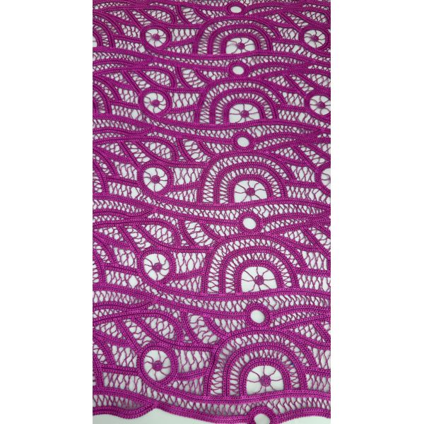 Corded High Quality Pink Embroidered Chantilly Fabric Lace Fabric For Party Dresses