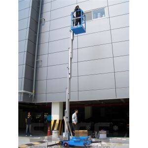 Compact protable 10 m Aluminum Alloy single mast lift vertical mast lift manlift