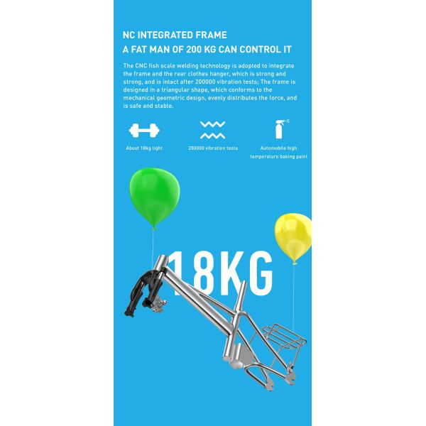 48T Alu Lightweight Electric Folding Bike Collapsible 125kg Max Loading