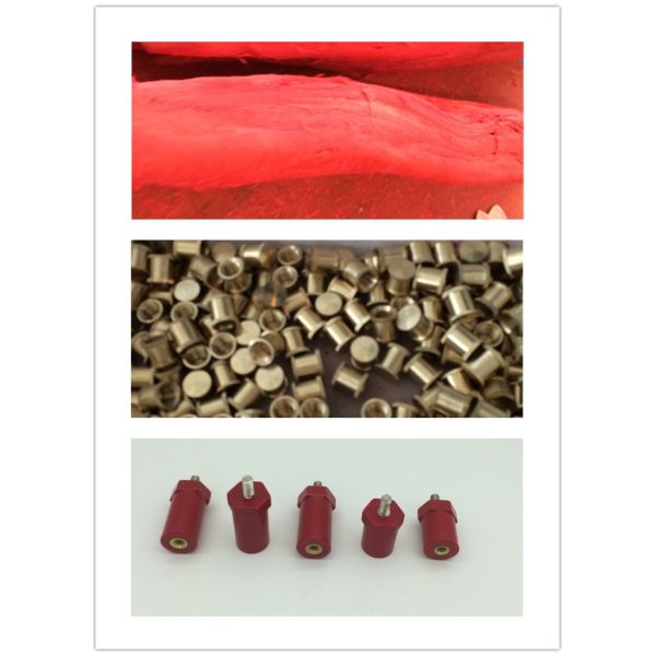 busbar support cylindrical type MNS16x20 red DMC steel insert CE certificate