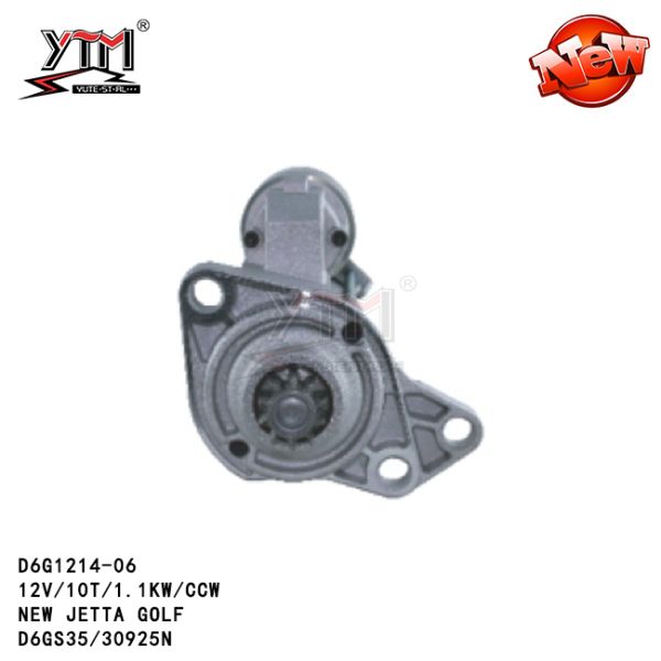 12V/10T/1.1KW/CCW VW Golf Starter Motor D6GS35/30925N D6G1214-06