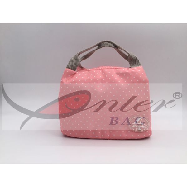 Buy 420D Polyester Collapsible Travel Cooler , Portable Food Cooler Bag Pink Color at wholesale prices