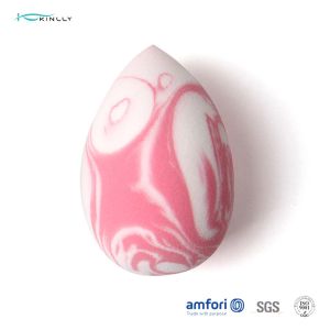 Girls Pink White Poly Bag Drop Makeup Puff Sponge