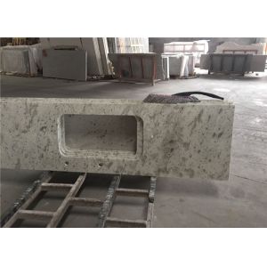White Granite Prefab Kitchen Countertops With Polished Eased Edge Customized