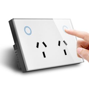 Quality Smart Wifi Socket Au/us Standard Wall Socket With Glass Panel Touch Power Point SAA Approval for sale
