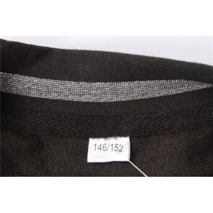 Black Grey Kids Terry Bomber Jacket 65% Polyester 35% Cotton