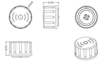 Tuya 12Vdc Wireless Networking High Bay Sensor, 12m Max Mounting Height, Zhaga Book18 interface