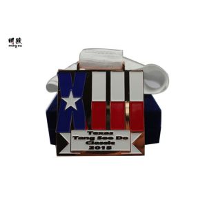 Soft Enamel Design White Ribbon Lanyards Award Personalised Medallions 48g