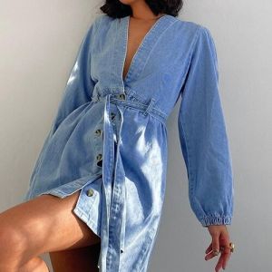 OEM maufactory European American Cross Border Polyester V Neck Long Sleeved