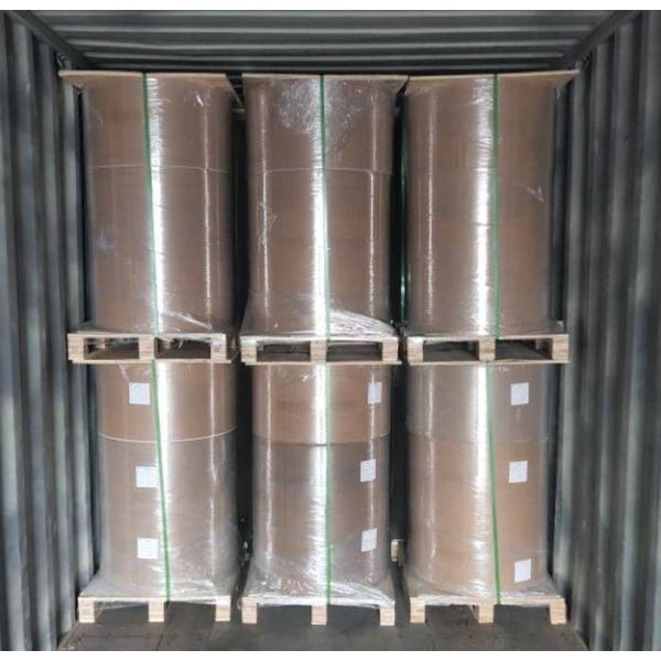 Printable 30grs 40grs One Side Gloss Coating MG Kraft Paper Jumbo Roll For Food Wrapper 