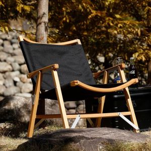 400 Lbs Portable Folding Camping Chair with Beech Frame