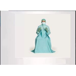Green Surgical Gown Non Woven Fabric Material Anti - Pull For Urology Surgery