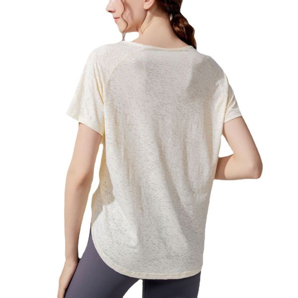 2023 New Yoga Clothes Top Women Senior Sense Loose Belly Cover Professional Fitness T-Shirt