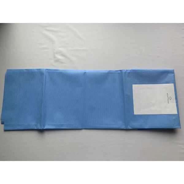 Blue SMS Sterile Surgical Drapes Latex Free With Collection Pouch And Hole
