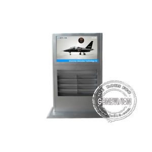 Landscape Magazine Holder Advertising Kiosks Displays , Touch Interactive