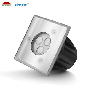 Outdoor IP68 waterproof Square Garden Adjustable Angle 3 Watt LED Ground Lights