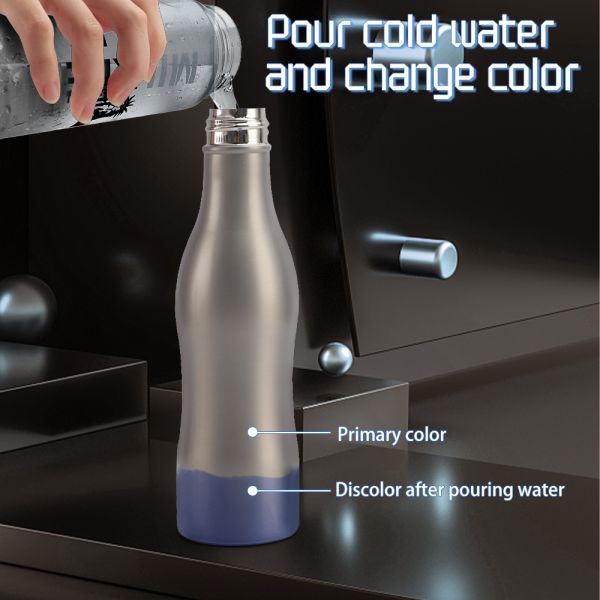 2023 Best Seller Single Wall Stainless Steel Color Changing Drinking Water Bottles Sports Flask Water Cups