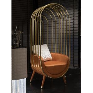 China Gold Stainless Steel Throne King Wedding Couple Chair Cage Shape on sale