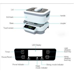 Detachable Household Ultrasonic Cleaning Machine Digital Timer 1200ml 40KHz