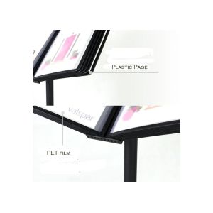 Plastic 10 Pages A4 Poster Display Stand Free Standing Multi Angle Sliding