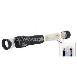 Adjustable Aluminium 3W LED flashlight with 2200mAh rechargeable battety