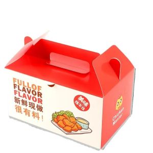Embossing Paperboard Fried Chicken Containers Packaging Boxes Custom