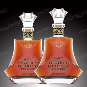 750ML New Design Tequila Glass Bottle With Glass Lid