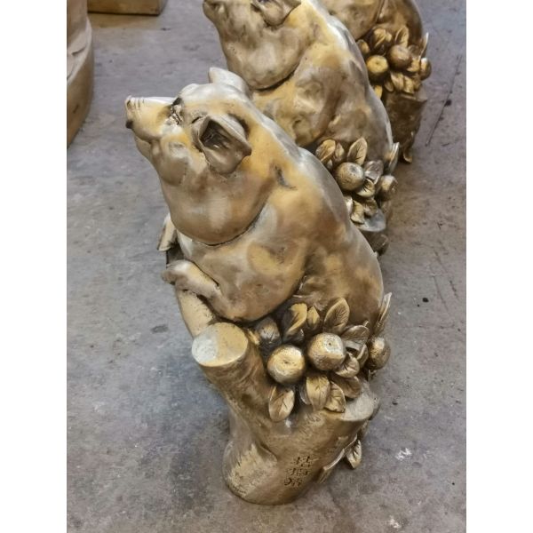 Holiday Gift Desk Copper Art Sculpture Decoration Cast Lucky Pig Brass Animal Sculptures