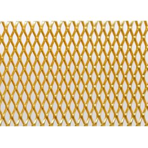 Gold Color Diamond Hole Expanded Metal Mesh For Indoor Decorative