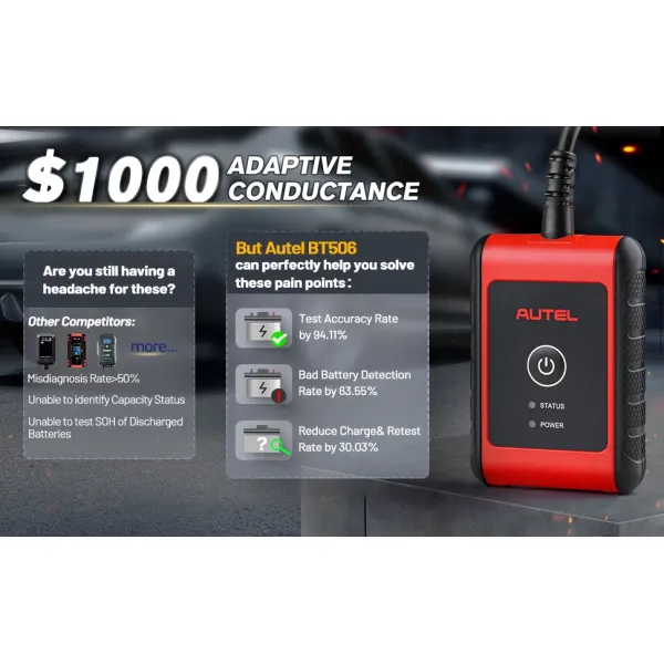 Autel MaxiBAS BT506 Auto Battery and Electrical System Analysis Tester 6V 12V 100 - 2000 CCA Car Battery Testing Tool