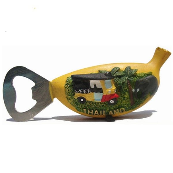 Buy Resin bottle opener banana shape fridge magnet souvenir at wholesale prices