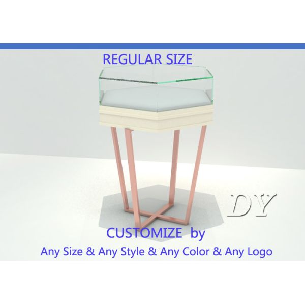 Simple Fashion Glass Jewelry Display Case With Environmental PU Paint