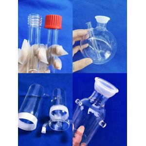 Custom 50-5000ML Quartz Glass Flask With Round Flat Bottom