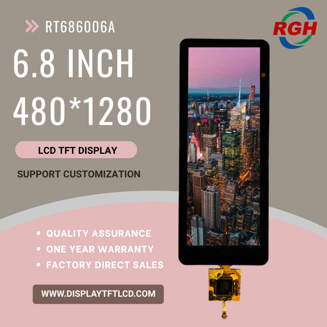 Quality High Brightness 6.8&quot; TFT Display , 480×1280 Resolution , 30-Pin Interface , 900:1 Contrast Ratio for sale
