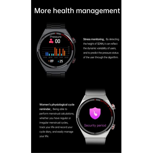 QW39 Smartwatch NFC Android Contactless Payment 1.39 Inch Display ECG PPG