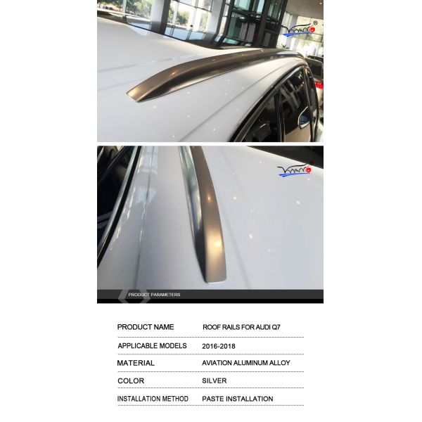 C019 HIGH QUALITY ROOF RAILS SIDE RAILS FOR AUDI Q7 ALUMINIUM ALLOY 2016 SILVER