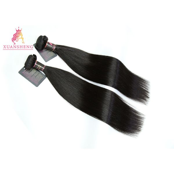 Buy Natural Black Peruvian Human Hair / Straight Hair Bundles No Shedding at wholesale prices