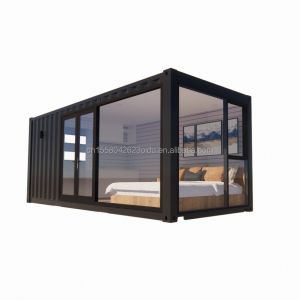 Quality 50/75/100mm Wave Sandwich Panel Wall Modern 20ft EU Prefabricated Container houses Wooden House Independent Garden Apartment for Hotel for sale