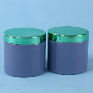 Electroplating Blue PET Body Milk Hair Conditioner Jar 400ml