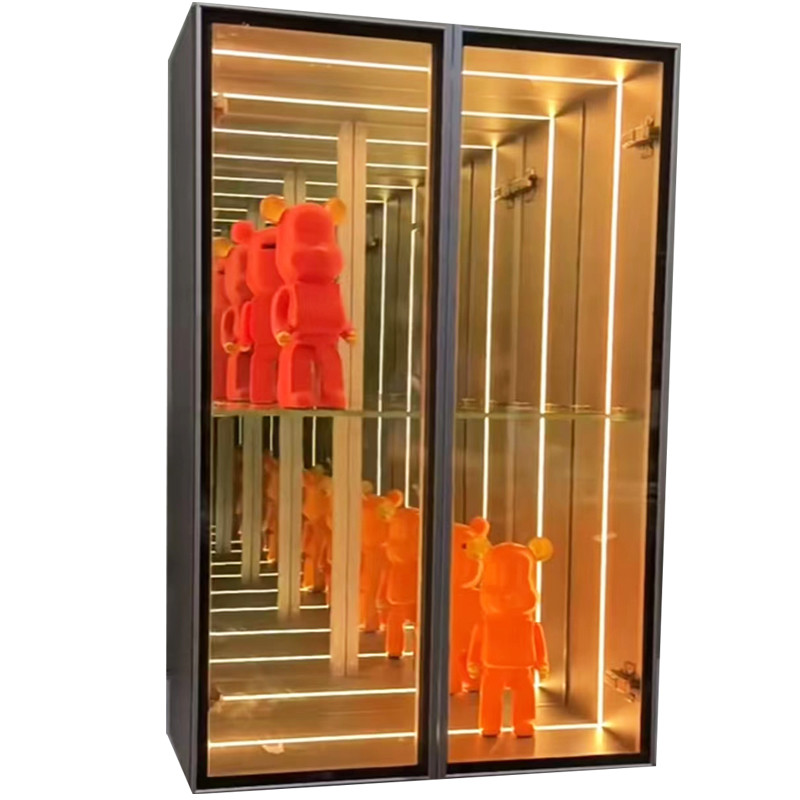 Quality Customizable Colors LED Strip Light Glass Infinity Mirror Display Case for Lego Models for sale