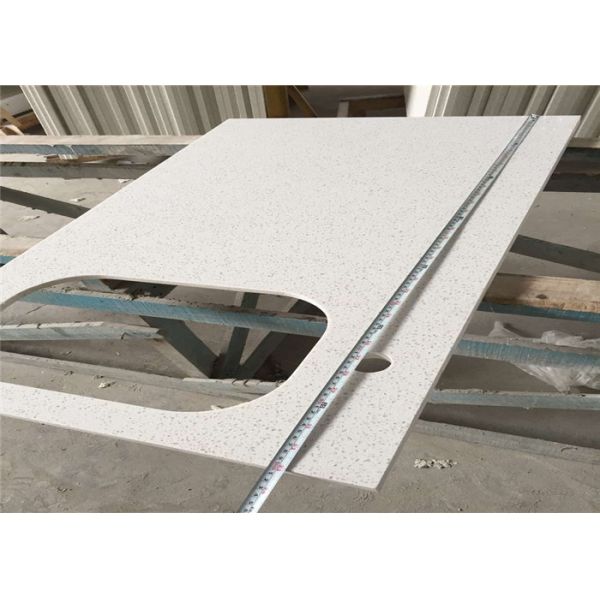 Buy Classic White Quartz Bathroom Vanity Top , 100cm Molded Bathroom Countertops at wholesale prices