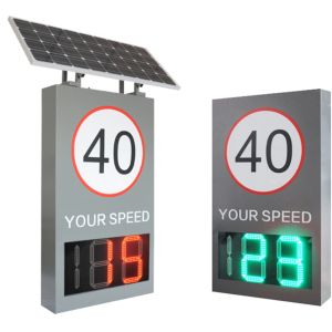 Quality Road Warning LED Solar Radar Speed Sign with IP65 Waterproof Level and Solar Power for sale