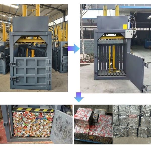Vertical Compactor Marl Bag Mini Scrap Baler Wool Baling Machine Manufacturing Machinery
